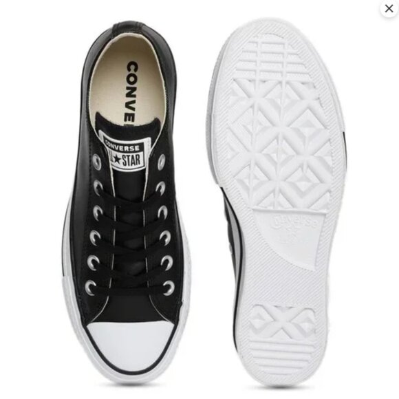 Converse 10 Black Chuck Taylor Lift Canvas Low Top Platform Sneakers - NIB - Picture 6 of 6